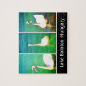 Puzzle Swans au lac Balaton - triptyque (Vertical)