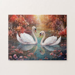 Puzzle Swans en automne