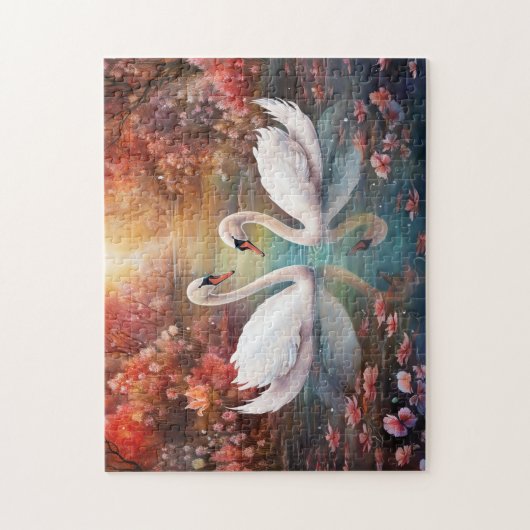 Puzzle Swans en automne (Vertical)
