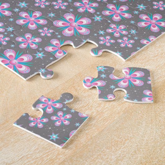 Puzzle Sweet Romantique Abstrait Fleurs roses Motif (Côté)
