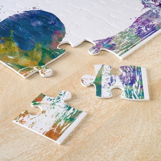 Puzzle swimmer in watercolor (Côté)