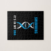 Puzzle Swimming Its In My DNA Funny Swimer Cool Love (Horizontal)
