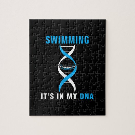 Puzzle Swimming Its In My DNA Funny Swimer Cool Love (Vertical)