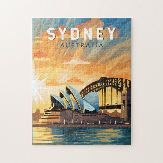 Puzzle Sydney Australia Travel Art Vintage (Vertical)