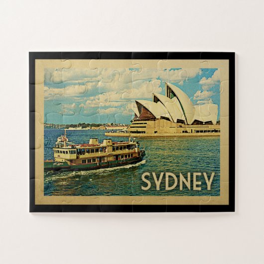 Puzzle Sydney Australia Vintage Travel (Horizontal)
