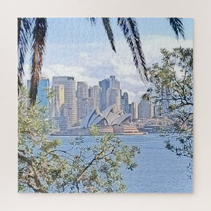 Puzzle Sydney Harbour Vintage Skyline