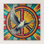 Puzzle Symbole Boho Retro Dove and Peace (Vertical)