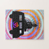 Puzzle Symbole Bouddha Retro Hippie Om Mandala Jigsaw Puz (Horizontal)
