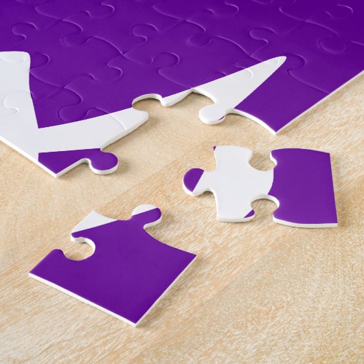 Puzzle Symbole d'amour chinois mauve et blanc (Côté)