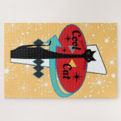 Puzzle Symbole de chat Cool moderne de l'époque rétro ato (Horizontal)