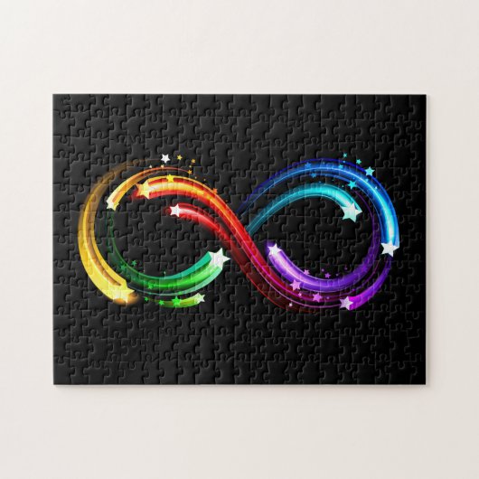 Puzzle Symbole de l'infini des comètes arc-en-ciel (Horizontal)