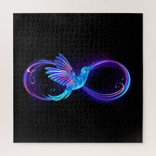 Puzzle Symbole de Neon Infinity par Glowing Hummingbird (Vertical)