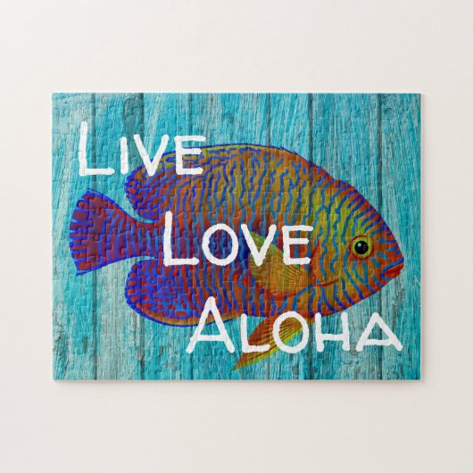 Puzzle Symbole de plage de poissons tropicaux Aloha (Horizontal)