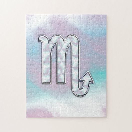 Puzzle Symbole de Scorpio Zodiac dans Mother of Pearl Dec (Vertical)