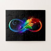 Puzzle Symbole d'infini avec plume arc-en-ciel (Horizontal)