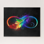 Puzzle Symbole d'infini avec plume arc-en-ciel (Horizontal)