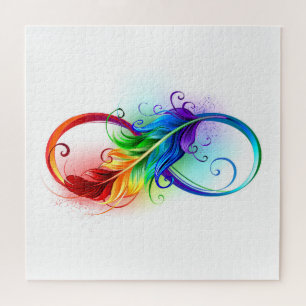 Puzzle Symbole d'infini avec plume arc-en-ciel