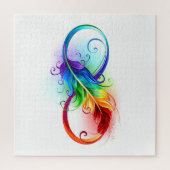 Puzzle Symbole d'infini avec plume arc-en-ciel (Vertical)