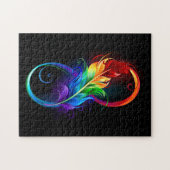 Puzzle Symbole d'infini avec plume arc-en-ciel (Horizontal)