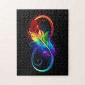 Puzzle Symbole d'infini avec plume arc-en-ciel (Vertical)