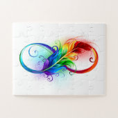 Puzzle Symbole d'infini avec plume arc-en-ciel (Horizontal)