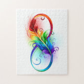 Puzzle Symbole d'infini avec plume arc-en-ciel (Vertical)