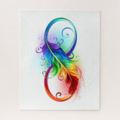 Puzzle Symbole d'infini avec plume arc-en-ciel (Vertical)