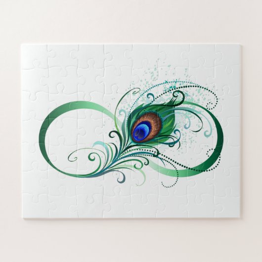 Puzzle Symbole d'infini avec plume de paon (Horizontal)