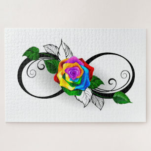 Puzzle Symbole d'infini avec Rose arc-en-ciel