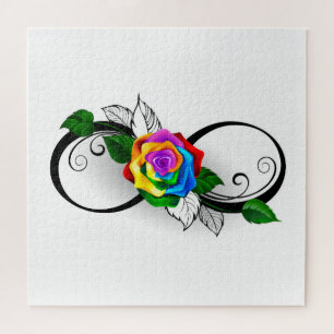 Puzzle Symbole d'infini avec Rose arc-en-ciel