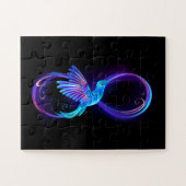 Puzzle Symbole d'infini néon avec colibri brillant (Horizontal)