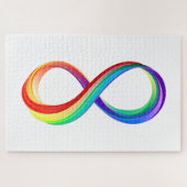 Puzzle Symbole d'infinité arc-en-ciel stratifié (Horizontal)