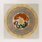 Puzzle Symbole du Bonheur Double avec Phoenix et Dragon (Horizontal)