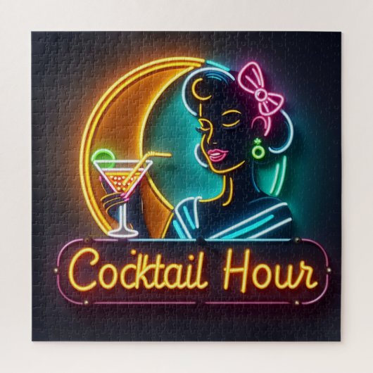 Puzzle SYMBOLE DU NEON DU MILIEU DU SIÈCLE Cocktail Hour (Vertical)