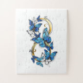 Puzzle Symbole infini de papillons Morpho bleus (Vertical)