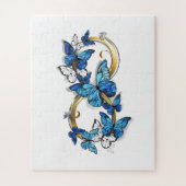 Puzzle Symbole infini de papillons Morpho bleus (Vertical)