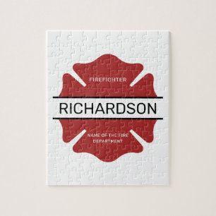 Puzzle Symbole logo rouge du pompier personnalisé