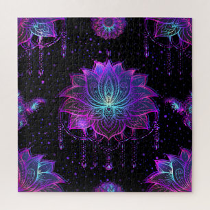 Puzzle Symbole orange Lotus Fleur sans couture