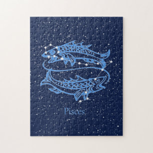 Puzzle Symbole Poissons Constellation et Zodiaque avec é