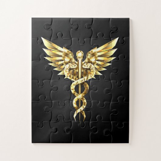 Puzzle Symbole Polygonal Or Caduceus (Vertical)