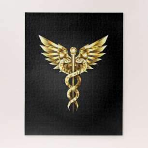 Puzzle Symbole Polygonal Or Caduceus