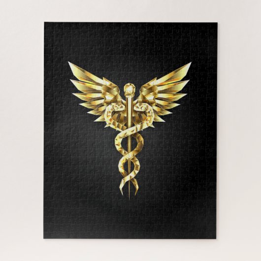 Puzzle Symbole Polygonal Or Caduceus (Vertical)