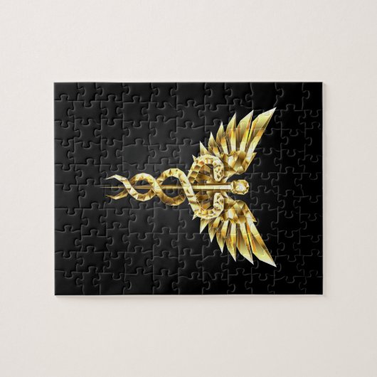 Puzzle Symbole Polygonal Or Caduceus (Horizontal)