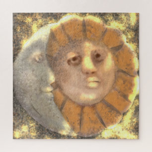 Puzzle Symbole soleil et lune relique conception de l'oeu