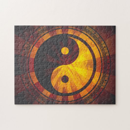 Puzzle Symbole vintage de Yin Yang (Horizontal)