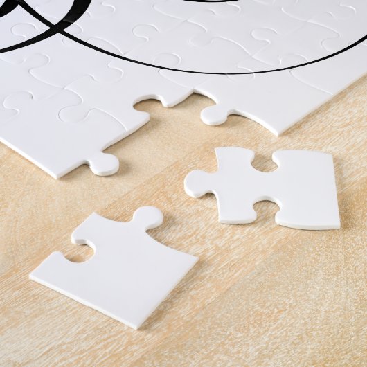 Puzzle Symbole Yin et Yang Style tatouage noir et blanc (Côté)