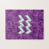 Puzzle Symbole Zodiaque Aquarius sur le camouflage numéri (Horizontal)