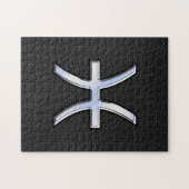 Puzzle Symbole zodiaque Pisces sur le style de peau de se (Horizontal)