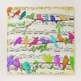 Puzzle Symphonie d'oiseaux musicaux colorés - Happy Song