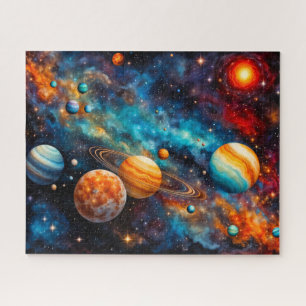 Puzzle Système solaire galaxie espace coloré